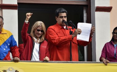 Nicolás Maduro y su gabinete. AFP