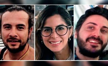 De izquierda a derecha, Leonardo Muñoz, Maurén Barriga Vargas y Gonzalo Domínguez Loeda, periodistas de EFE detenidos en Venezuela. Colprensa