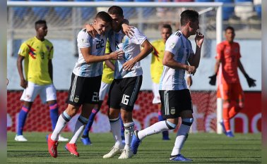 Por un gol, la selección de Argentina superó a Colombia en el hexagonal final del Suramericano Sub-20.
AFP