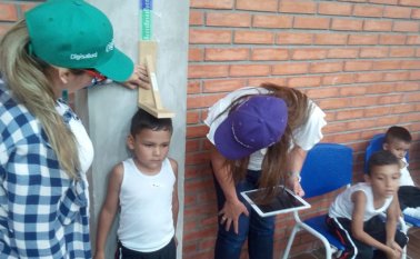 Por segundo año el colegio La Frontera es incluido dentro del programa de alimentación escolar de la fundación. Se midieron y pesaron a 378 niños. Cortesía