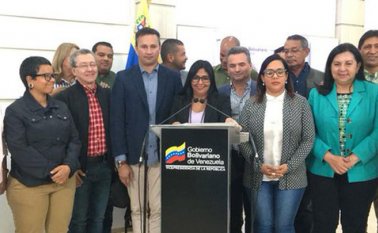 Delcy Rodríguez calificó la ayuda humanitaria como un "un show barato". Tomada de Twitter