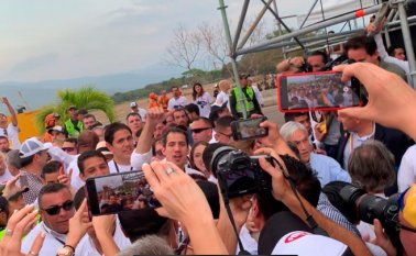 El presidente interino de Venezuela está en Tienditas. Cortesía