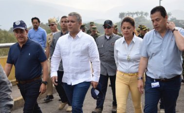 El mandatario hizo el recorrido en compañía de la vicepresidenta, Marta Lucía Ramírez, y el canciller, Carlos Holmes Trujillo. Colprensa
