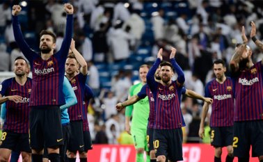 Los hombres de Ernesto Valverde esperarán ahora a conocer su rival de la final de Copa que saldrá de la segunda semifinal que disputarán el jueves el Valencia y el Betis. AFP