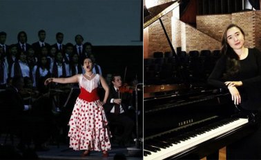 Las docentes de la Universidad de Pamplona Andrea Buitrago y Carolina Camacho presentaron un recital en la Casa Águeda Gallardo. Tienen una propuesta fresca que cautiva en la provincia. Cortesía