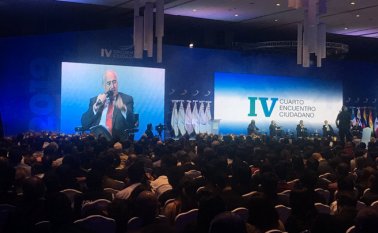 Andrés Pastrana participó este miércoles en el IV Encuentro Ciudadano "Elecciones libres o democracia secuestra" y ahí denunció la situación de Venezuela. Tomada de Twitter @EmisorasUnidas