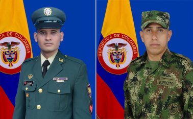 Cabo segundo Carlos Roberto Prada Sánchez y Soldado profesional Wilmer Orduz Matagira. Cortesía