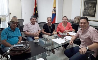 Cicerón Flórez Moya, Luis Alejandro Cortés, Mary Stapper, Alix Marina Ojeda y el presidente de la Asamblea de Norte de Santander, Wilmer Guerrero. Cortesía