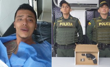 Yorgi Alexander Jaimes Suárez, de 19 años, recibió un tiro en una nalga. Policía Nacional