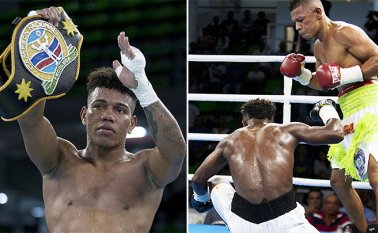 Jeovanis Barraza en la velada boxística ‘Fuego en el Ring’ que se cumplió en el Palacio de Combates Baby Sugar Rojas de Barranquilla. Colprensa