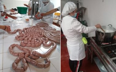 Los estudiantes de los últimos tres años de bachillerato, son capacitados para que adquieran conocimientos en panadería, embutidos y lácteos. Cortesía