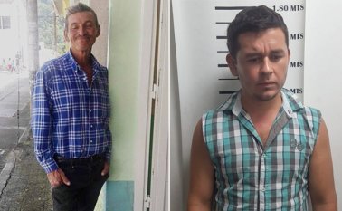 Juan Carlos García Díaz (derecha) fue capturado tras matar a José Ramón Galvis Leal, de 55. Policía Nacional