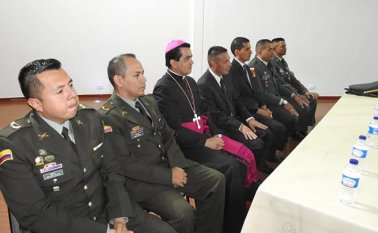 La presentación de la Semana Santa se cumplió en el colegio Sagrado Corazón de Jesús de Pamplona. Cortesía