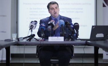Borja Paladini, representante del Instituto Kroc de la Universidad de Notre Dame, entregó el tercer informe sobre el proceso de paz con las Farc. Colprensa