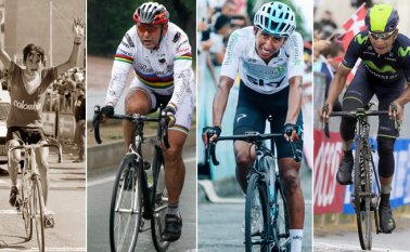 Luis ‘Lucho’ Herrera, Martín Cochise, Egan Bernal y Nairo Quintana. Archivo