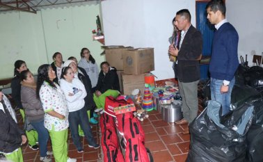 Las entregas beneficiaron a 55 hogares comunitarios del Instituto Colombiano de Bienestar Familiar en Pamplona. Cortesía