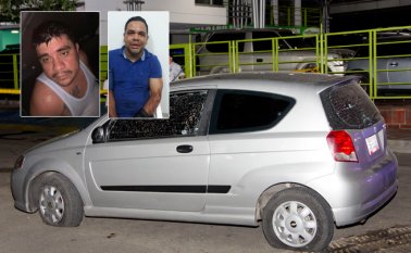 El carro presentaba disparos en las llantas y vidrios. Yeison Efraín Gutiérrez Durán y Andrés David Bermejo S. Alfredo Estévez
