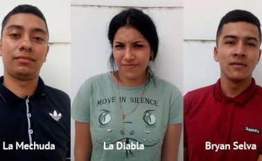 De izquierda a derecha: Diego Fernando Valero Silva, Sorangy Michel Cárdenas Guerrero y Bryan Ernesto Silva Ramírez. Cortesía