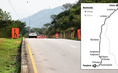 Restricciones que se presentan en la carretera Cúcuta-Pamplona, donde la concesión vial Río Pamplonita adelanta trabajos. Cortesía y La Opinión