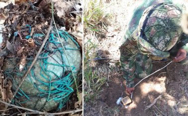 Los militares se percataron de la instalación de dos explosivos en zona rural de El Tarra y una mina en El Carmen. Ejército Nacional