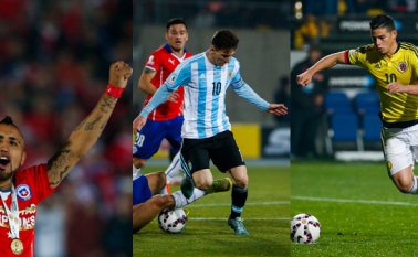 La selección chilena espera revalidar el título, Argentina guiada por Lionel Messi espera hacer un buen torneo y el colombiano James Rodríguez busca ser protagonista con el equipo cafetero en esta edición. AFP