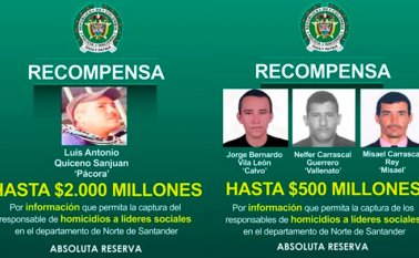 Nelfer Carrascal Guerrero, Vallenato, figura en el cartel de los más buscados. El Gobierno ofrece una recompensa de hasta 500 millones de pesos. Ejército y Policía