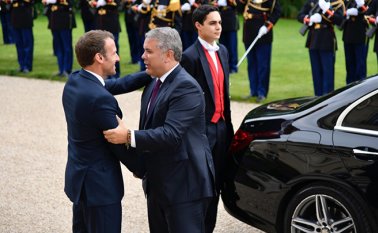 unión de los presidente de Colombia, Iván Duque y su homólogo de Francia, Emmanuel Macron. Colprensa