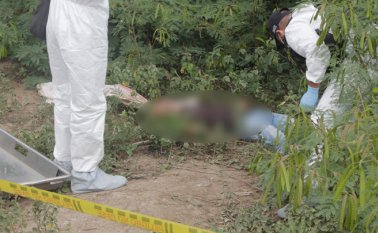 El cadáver del venezolano Miguel Ángel Díaz moreno fue hallado en una zona boscosa de una trocha ubicada a un costado de la autopista internacional. Cristian Herrera