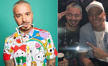 El cantante colombiano, quien está de gira en Europa, aprovechó para darle unas lecciones de español al futbolista. Instagram