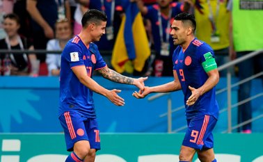 James Rodríguez (Izquierda) y Radamel Falcao García (Derecha) Colprensa