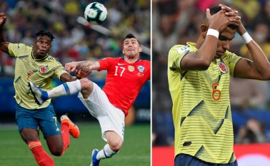 Zapata (izquierda) aclaró que “hay una lista previa, los cinco que cobraron fueron los que lo hicieron mejor en los entrenamientos” y que Tesillo (derecha) había sido el mejor cobrador en los entrenamientos. AFP