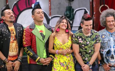 En la foto: Maicol (Rafael Zea), Germán (Santiago Alarcón),Patty (Aida Bossa), ‘El Tigre’ (Jesús Forero) y ‘Bulto e’sal’ (Javier Peraza). Cortesía