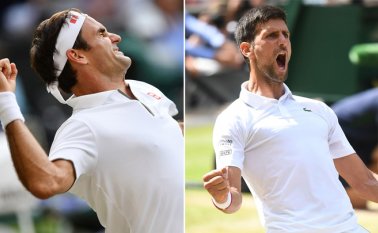Roger Federer y Novak Djokovic pelearán el título de Wimbledon. AFP