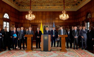 Representantes de los 15 países miembros del Consejo de Seguridad de la ONU iniciaron esta semana una visita a Colombia, por invitación del Gobierno Nacional, para conocer de primera mano los avances del proceso de implementación del acuerdo de paz con las Farc. Presidencia
