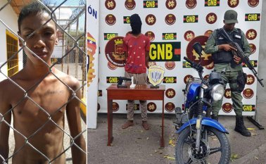 Las autoridades se incautaron de una pistola y la motocicleta en que se movilizaba el detenido.
 Policía y Cortesía