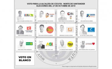 Tarjetón a la Alcaldía de Cúcuta. Registraduría