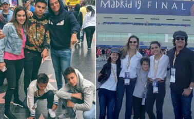 Silvestre Dangond y Carlos Vives, cada uno compartiendo son sus hijos. Instagram