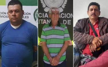 Fernando Niño Quevedo, Luis Eduardo Carvajal Blanco y Rolando José Rodríguez. Policía