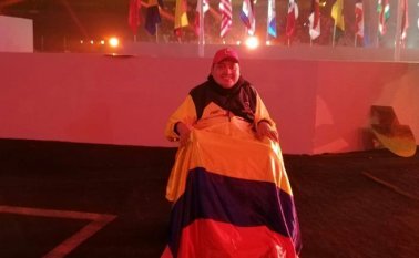 El deportista de boccia logró subirse al podio con la medalla de plata. Cortesía