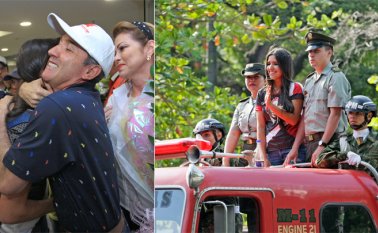 Reencontrase con su papá y su mamá, fue de los momentos más emotivos que vivió la tenista cucuteña. César Obando
