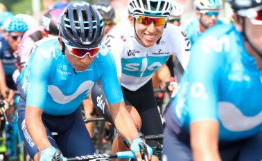 A Bernal (Team Ineos) y a Quintana (Movistar) los acompañarán los embaladores Fernando Gaviria (UAE Team Emirates) y Álvaro Hodeg (Deceuninck-Quick Step), y los pedalistas Esteban Chaves (Mitchelton-Scott), Sebastián Molano (UAE Team Emirates) y Daniel Martínez (EF-Education First), indicó la entidad en un comunicado. Colprensa