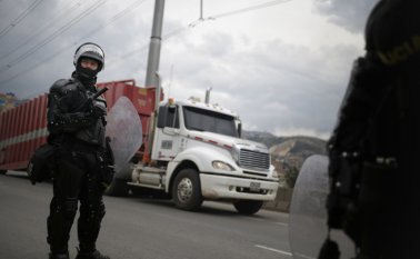 El gremio protesta por la suspensión de la licencia a 45.000 conductores. Colprensa