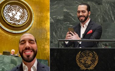 "La ONU tiene una gran capacidad de convocatoria" pero si no cambia, "cada año será menor" y terminará como Kodak o los dinosaurios, afirmó Nayib Bukele. AFP