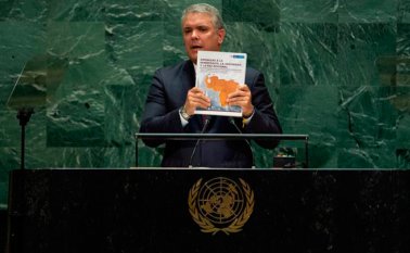 El presidente Iván Duque entregó la semana pasada ante la ONU, un documento denunciando las presuntas alianzas de la guerrilla del Eln con el régimen de Nicolás Maduro. Colprensa