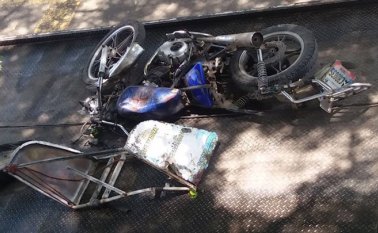 El joven iba en su moto, de placa AV8D03S, cuando perdió el control. Cortesía