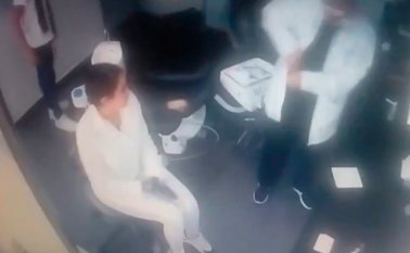 Imágenes de la cámara de seguridad instalada en el consultorio odontológico, ubicado en el norte de Bogotá. Colprensa