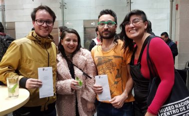 Los dos ganadores regionales, Yosman Serrano Lindarte y Juan Diego Aguirre, durante la entrega de reconocimientos que se cumplió en Bogotá. Cortesía