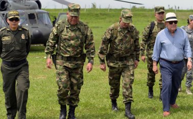 El ministro de Defensa, Guillermo Botero, y los altos mandos del Ejército y la Policía estuvieron en las últimas horas en el norte del Cauca. Colprensa