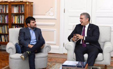 En la casa de Nariño dialogan el alcalde electo de barranquilla, Jaime Pumarejo, y el presidente Iván Duque.
Colprensa