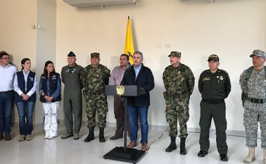 El presidente de la República, Iván Duque Márquez, en el consejo de seguridad de Santander de Quilichao , Cauca. Colprensa